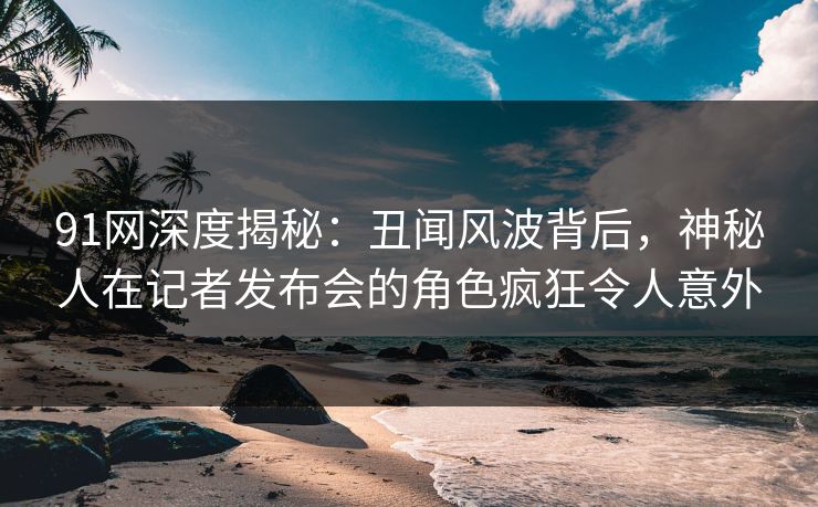 91网深度揭秘：丑闻风波背后，神秘人在记者发布会的角色疯狂令人意外