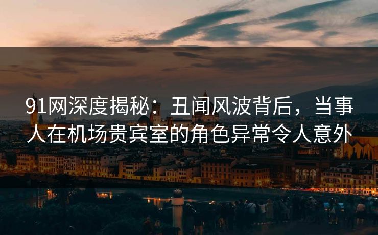 91网深度揭秘：丑闻风波背后，当事人在机场贵宾室的角色异常令人意外