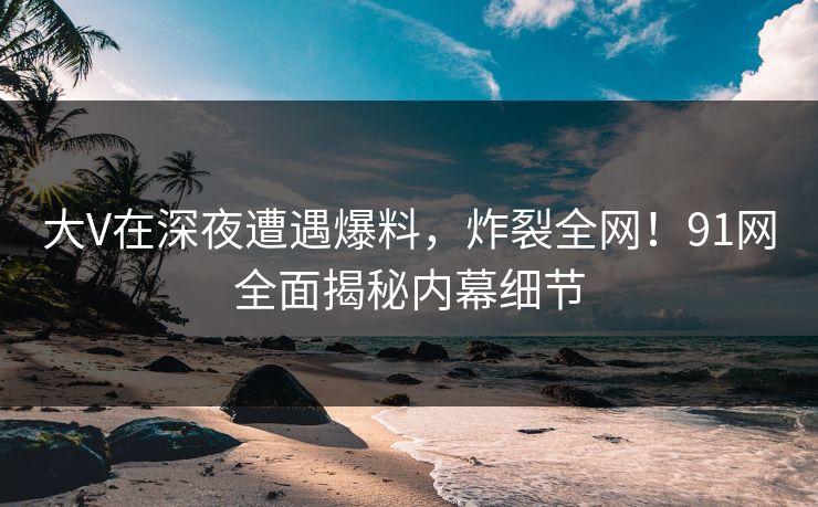 大V在深夜遭遇爆料，炸裂全网！91网全面揭秘内幕细节
