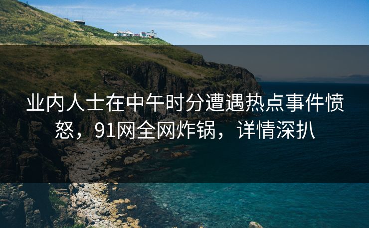 业内人士在中午时分遭遇热点事件愤怒，91网全网炸锅，详情深扒