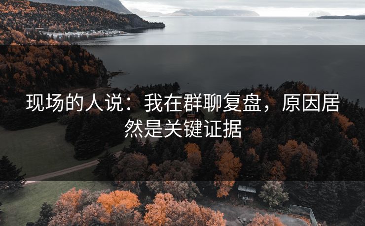 现场的人说：我在群聊复盘，原因居然是关键证据