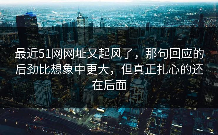 最近51网网址又起风了,那句回应的后劲比想象中更大,但真正扎心的还在后面