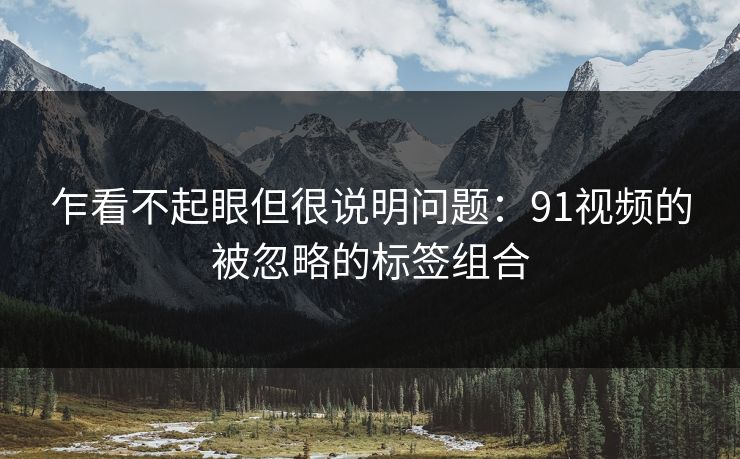 乍看不起眼但很说明问题：91视频的被忽略的标签组合